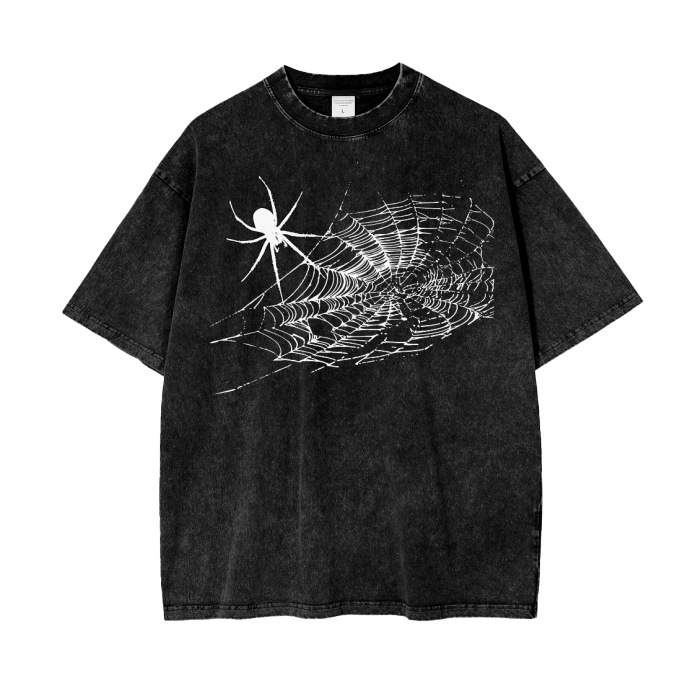 Arachnids Kingdom Acid Wash Oversize T-Shirt