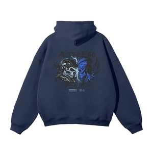 Alter Ego Blue Oversized Premium Hoodie Fleece Hoodie