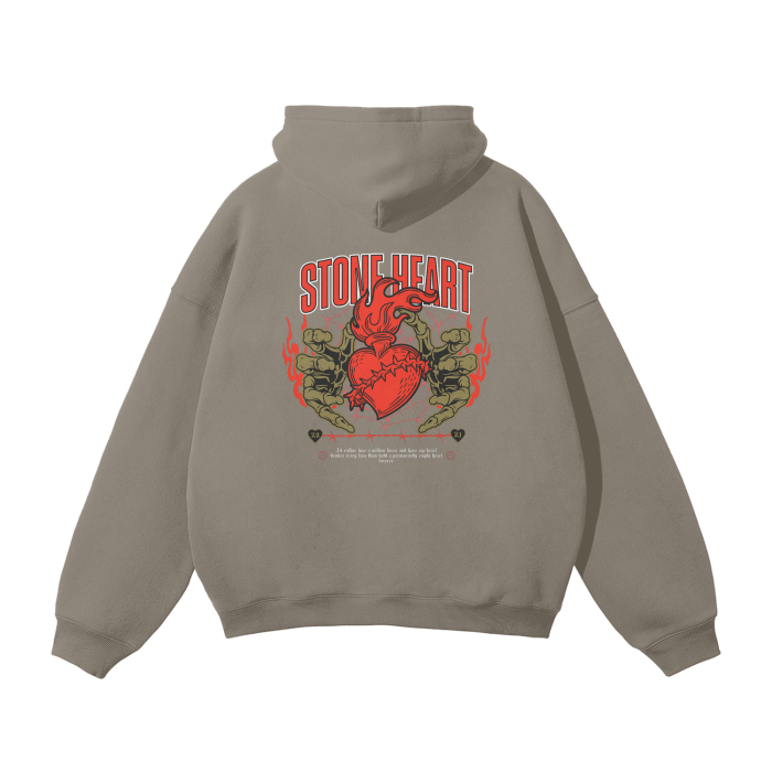 Stone Heart Oversized Premium Fleece Hoodie