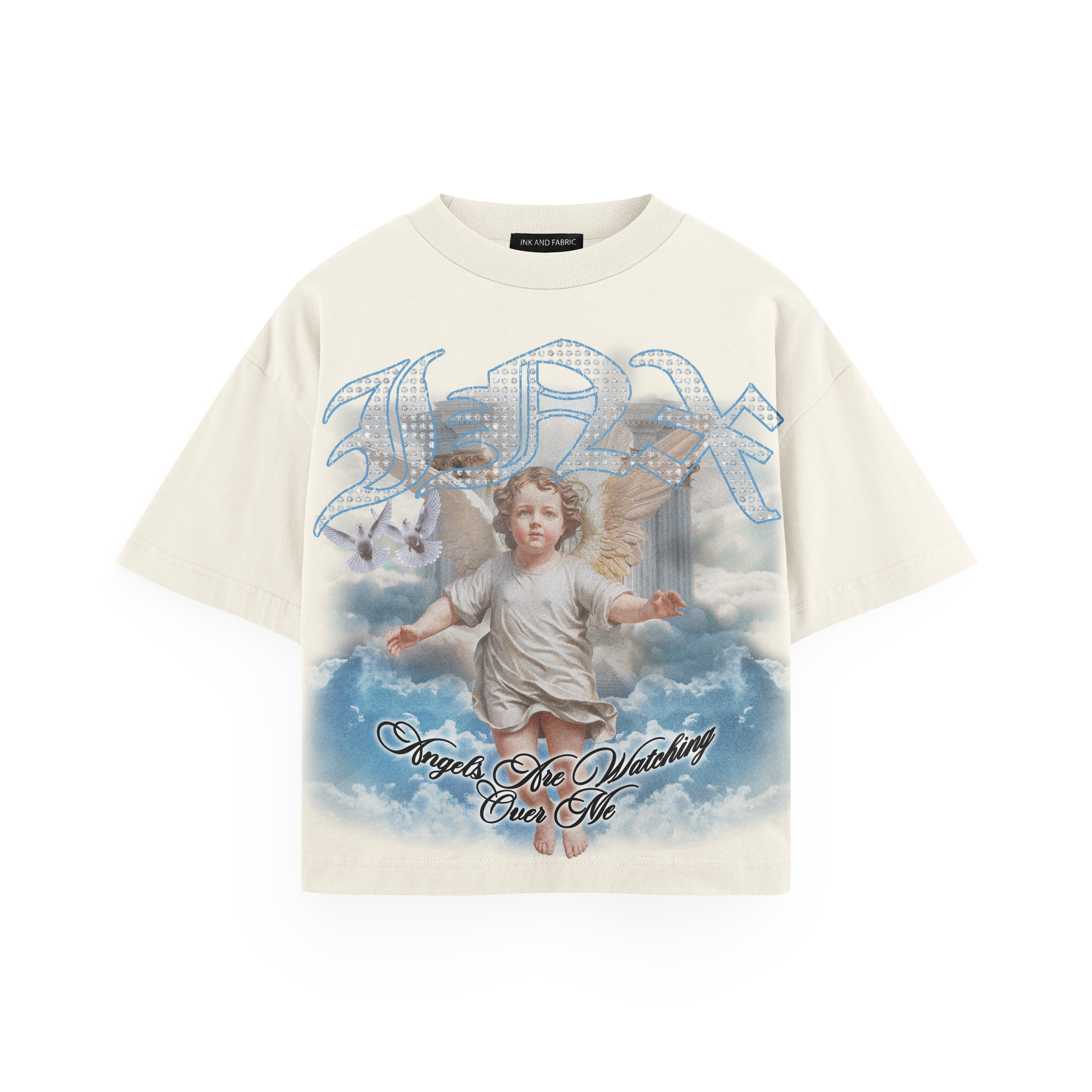 Angels Are Watching Oversized Heavyweight T-Shirt