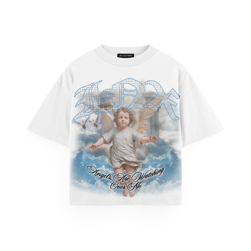 Angels Are Watching Kids Heavyweight T-Shirt