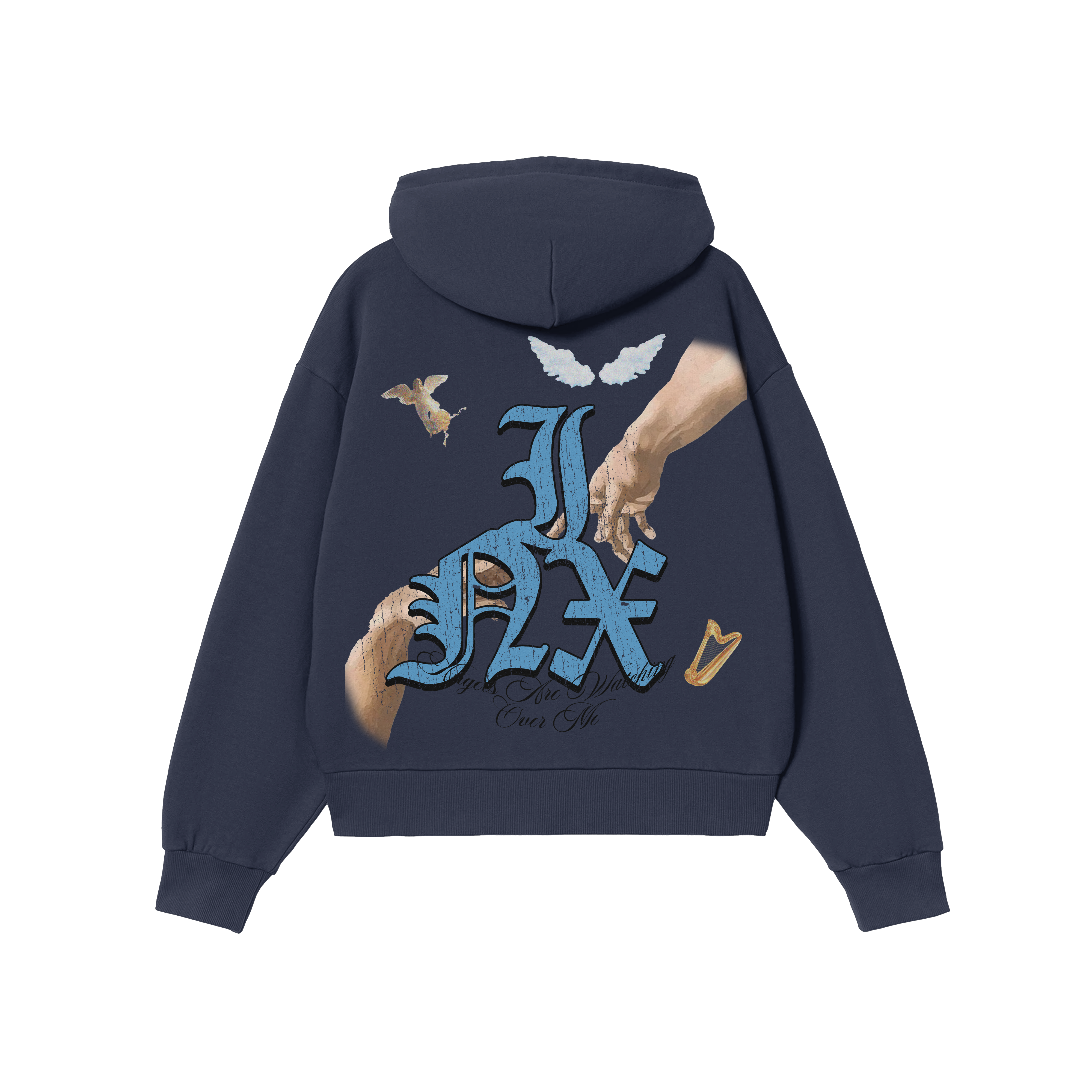 Angels Are Watching Oversized Zip Up Hoodie