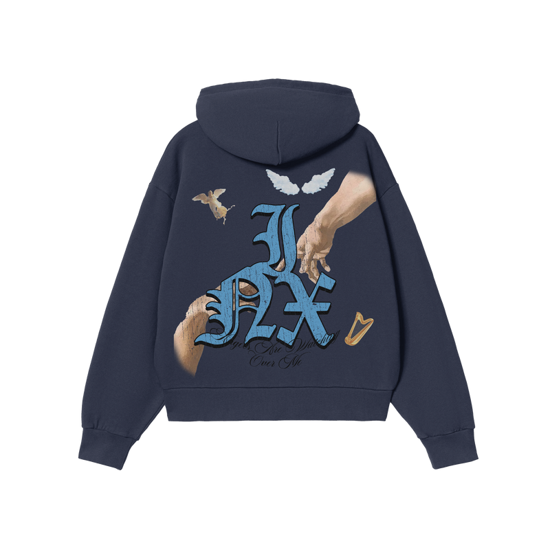 Angels Are Watching Oversized Zip Up Hoodie