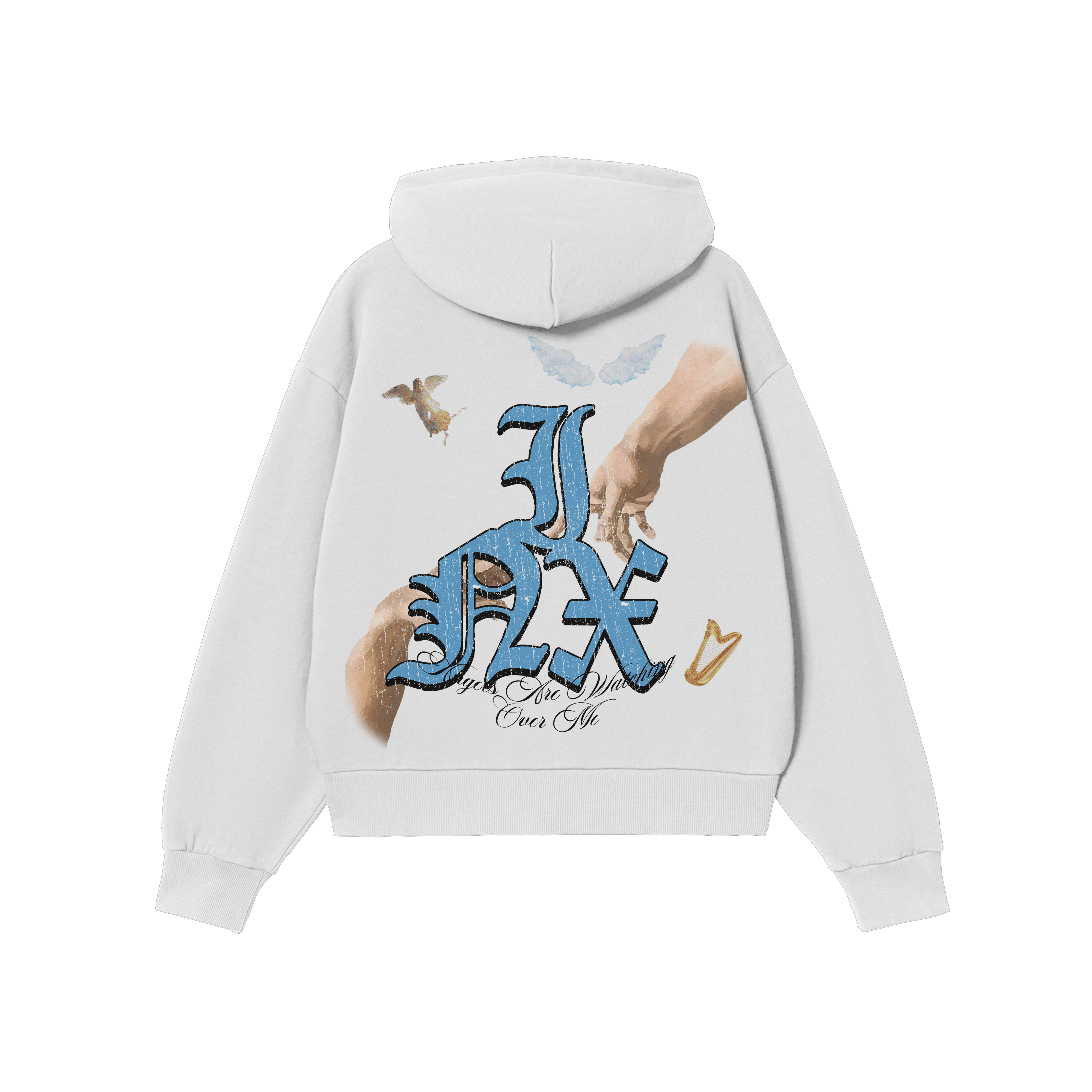 Angels Are Watching Oversized Zip Up Hoodie