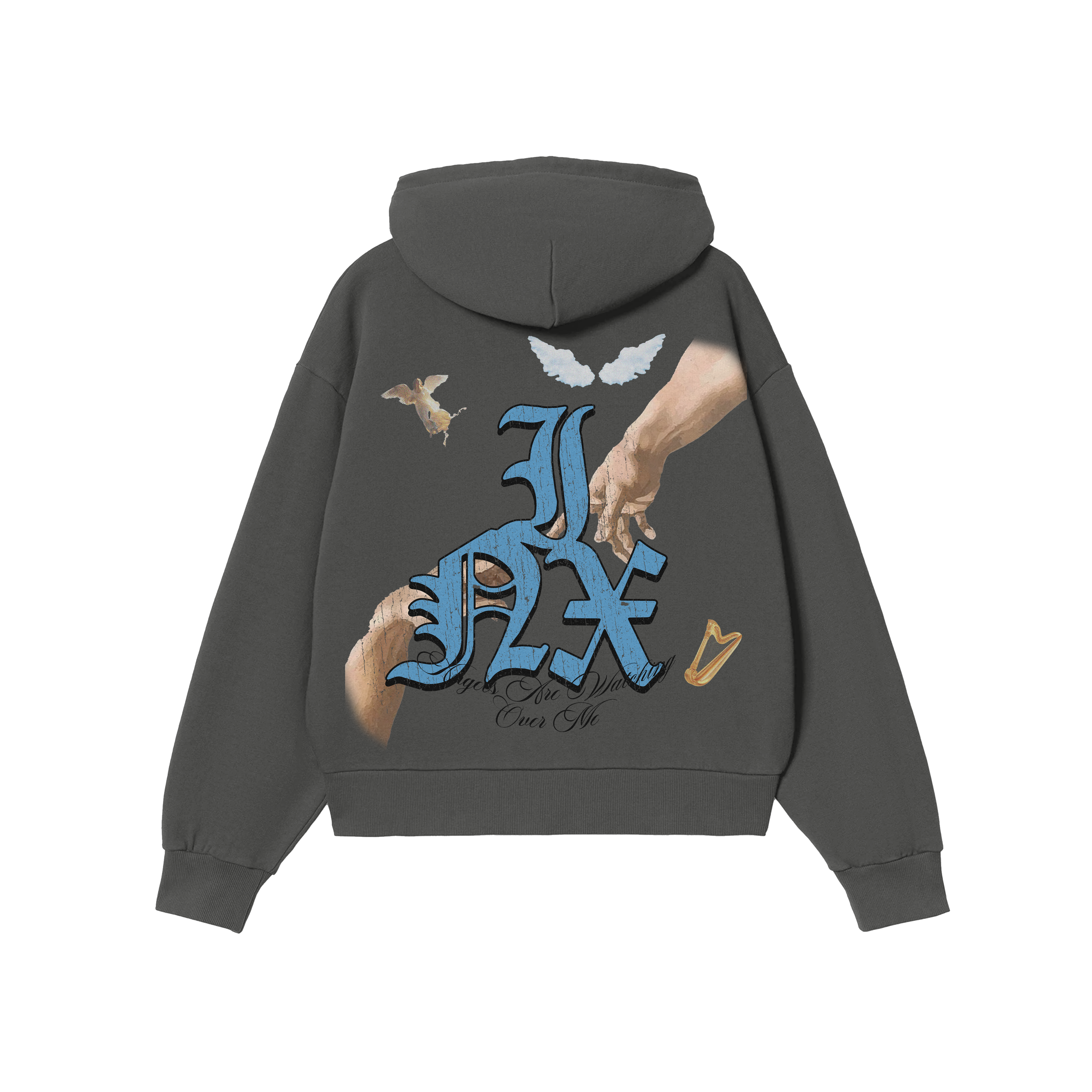 Angels Are Watching Oversized Zip Up Hoodie
