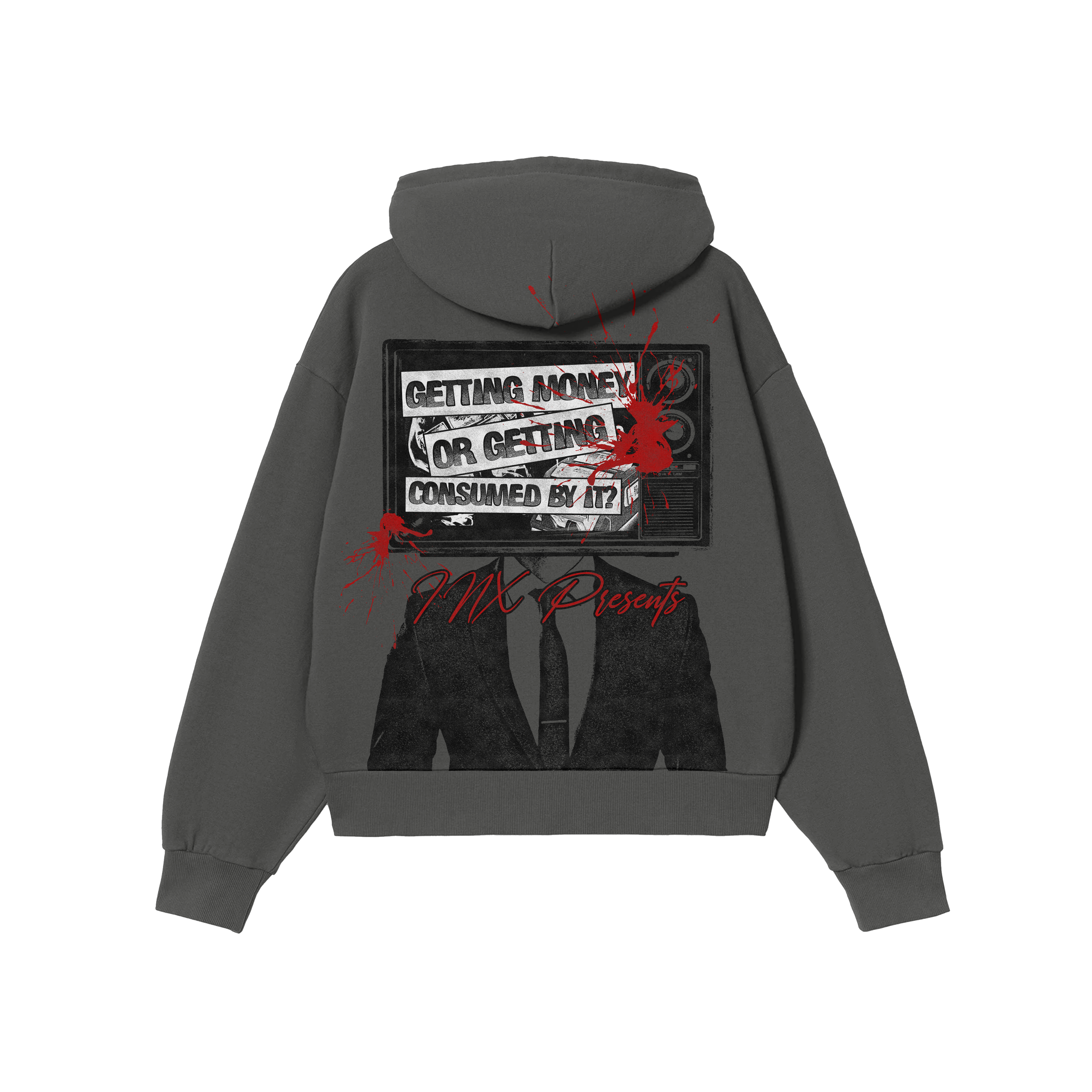 Getting Money Oversized Zip Up Hoodie