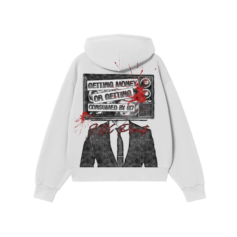 Getting Money Oversized Zip Up Hoodie