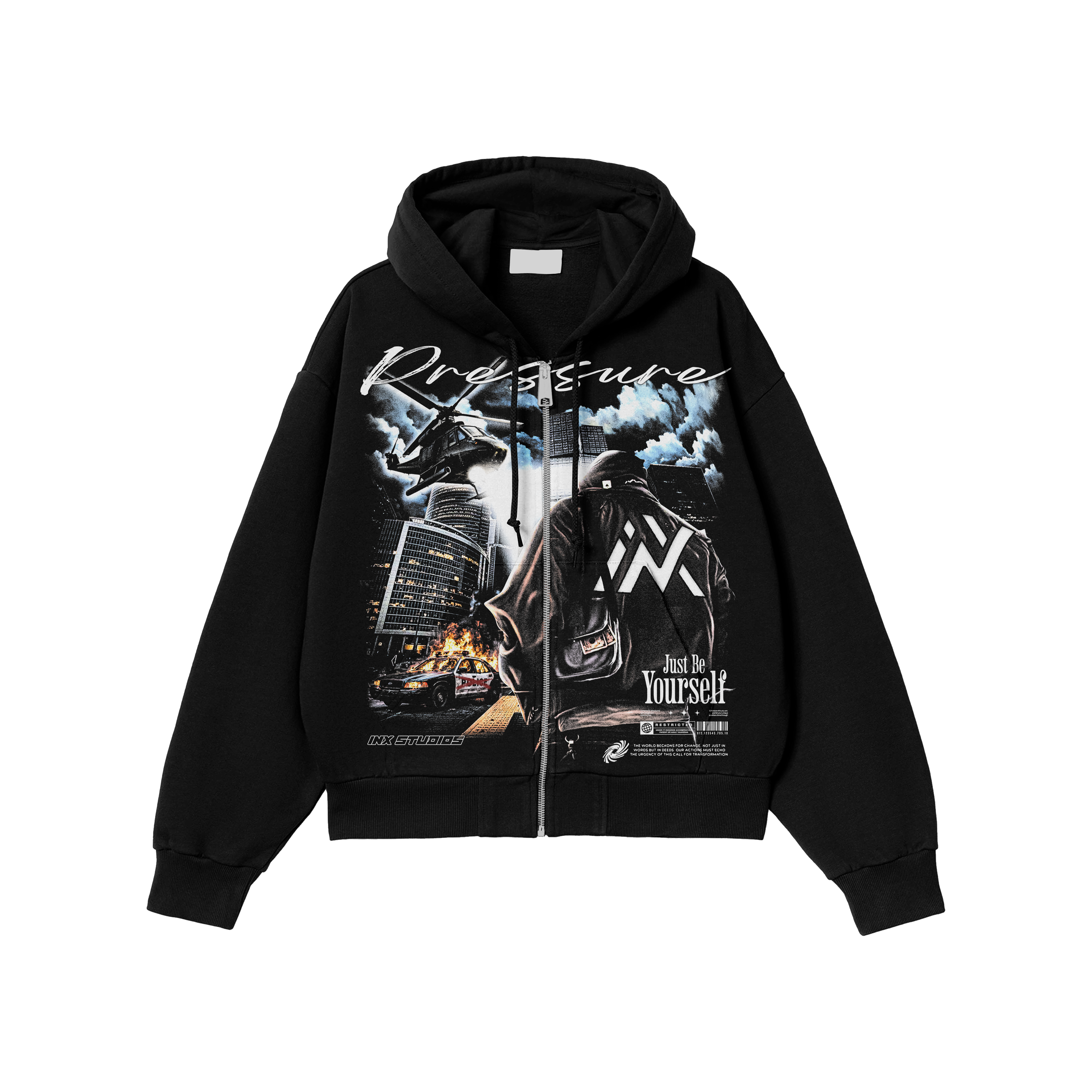 Pressure Oversized Zip Up Hoodie