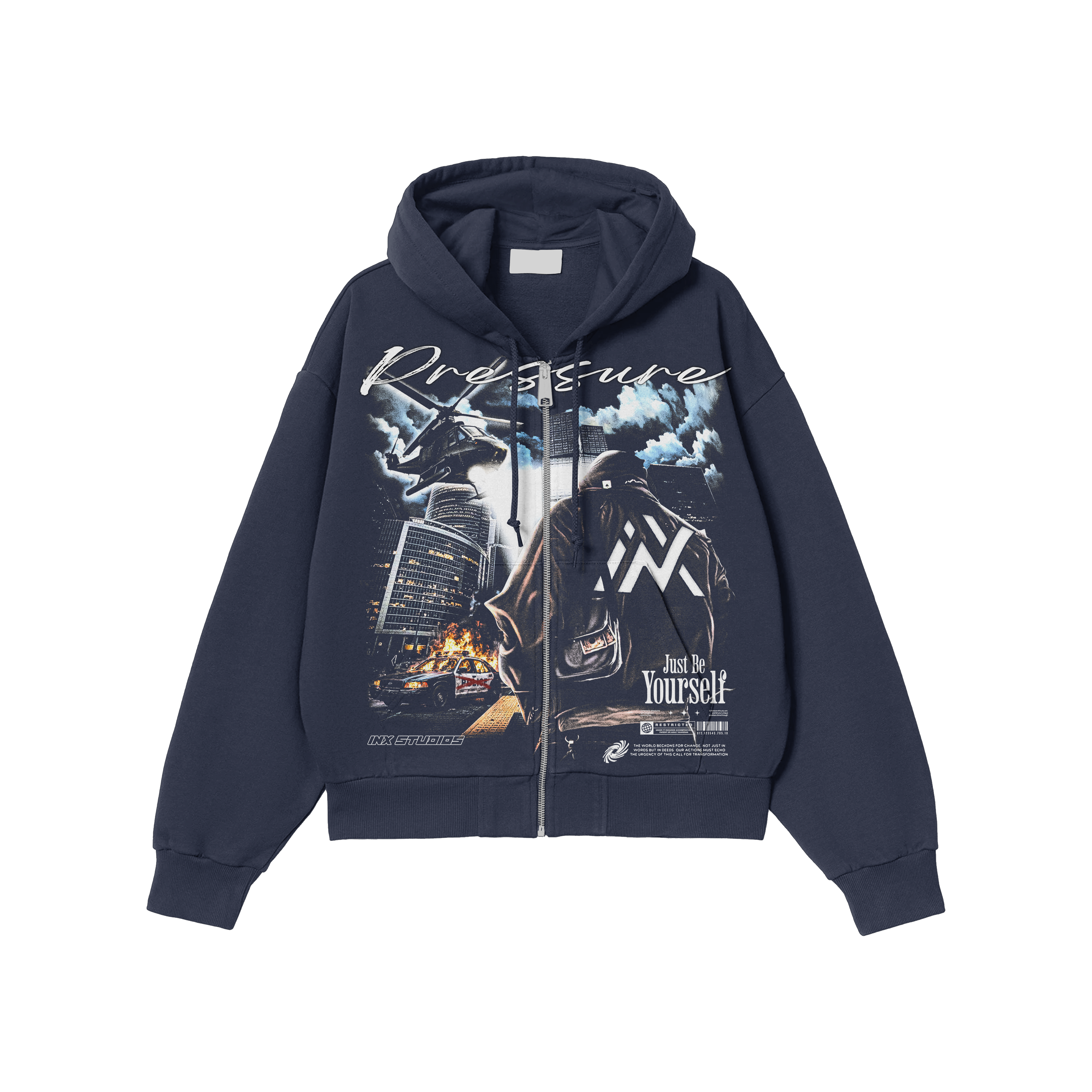 Pressure Oversized Zip Up Hoodie