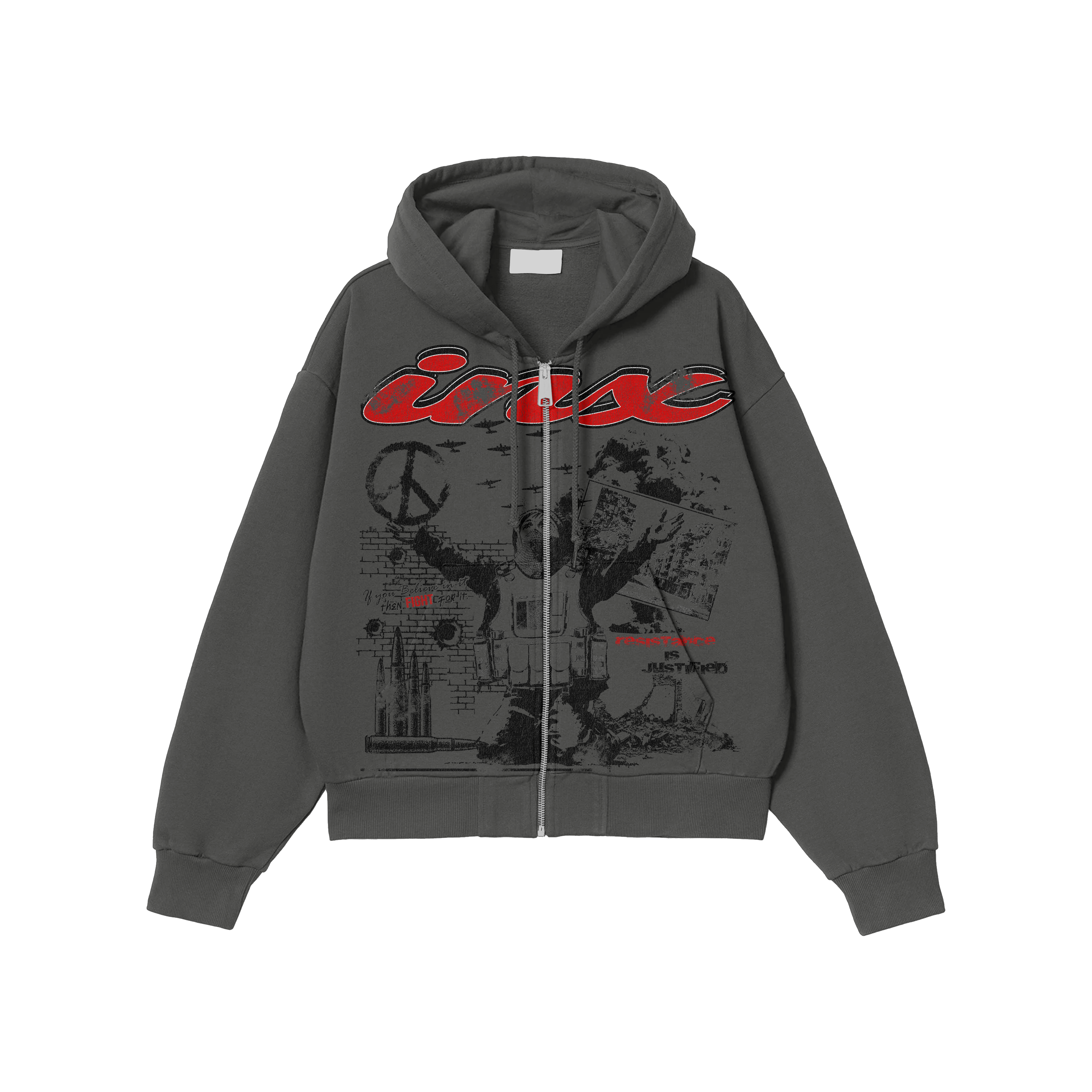 Resistance Oversized Zip Up Hoodie
