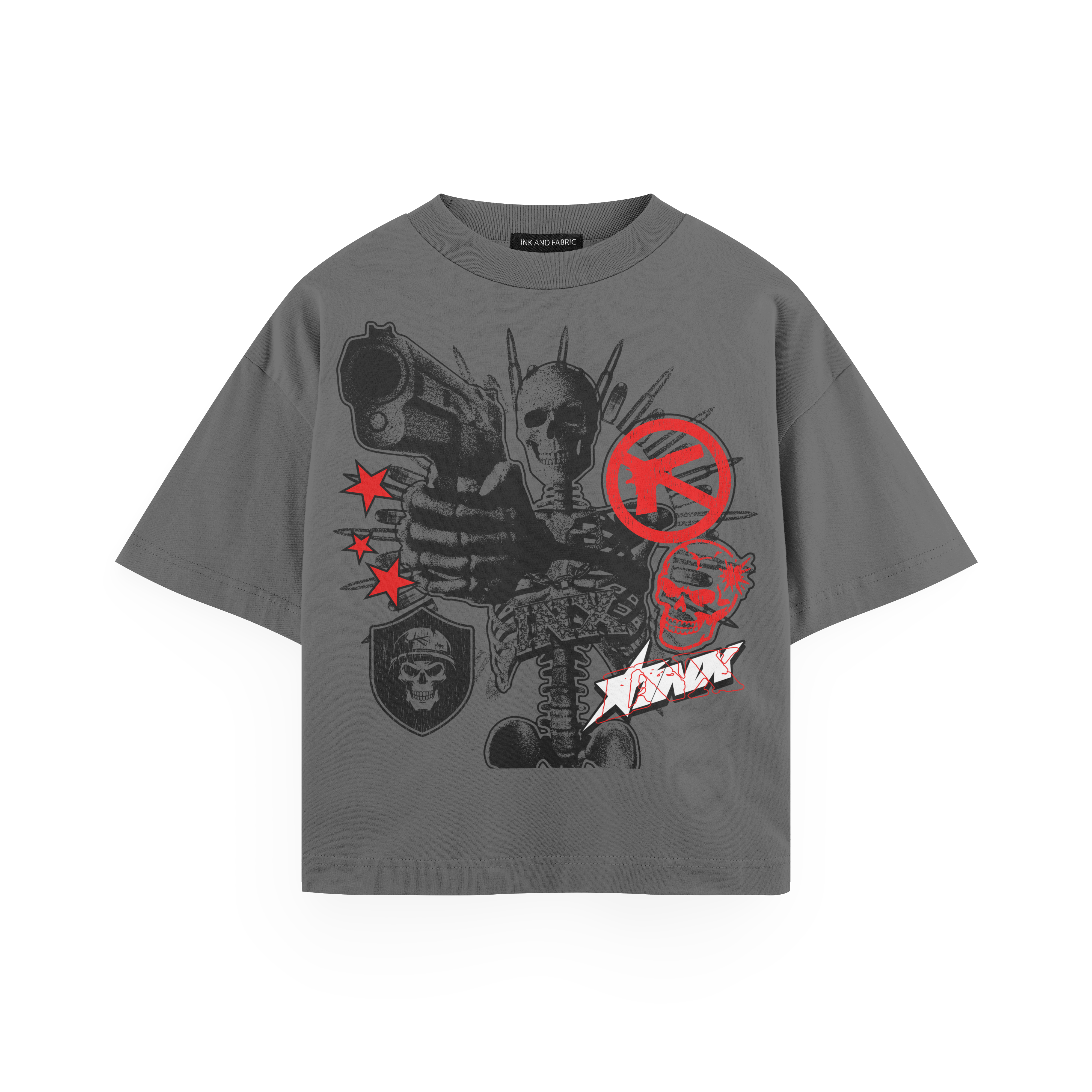 Skeleton Stick Up Oversized T-Shirt