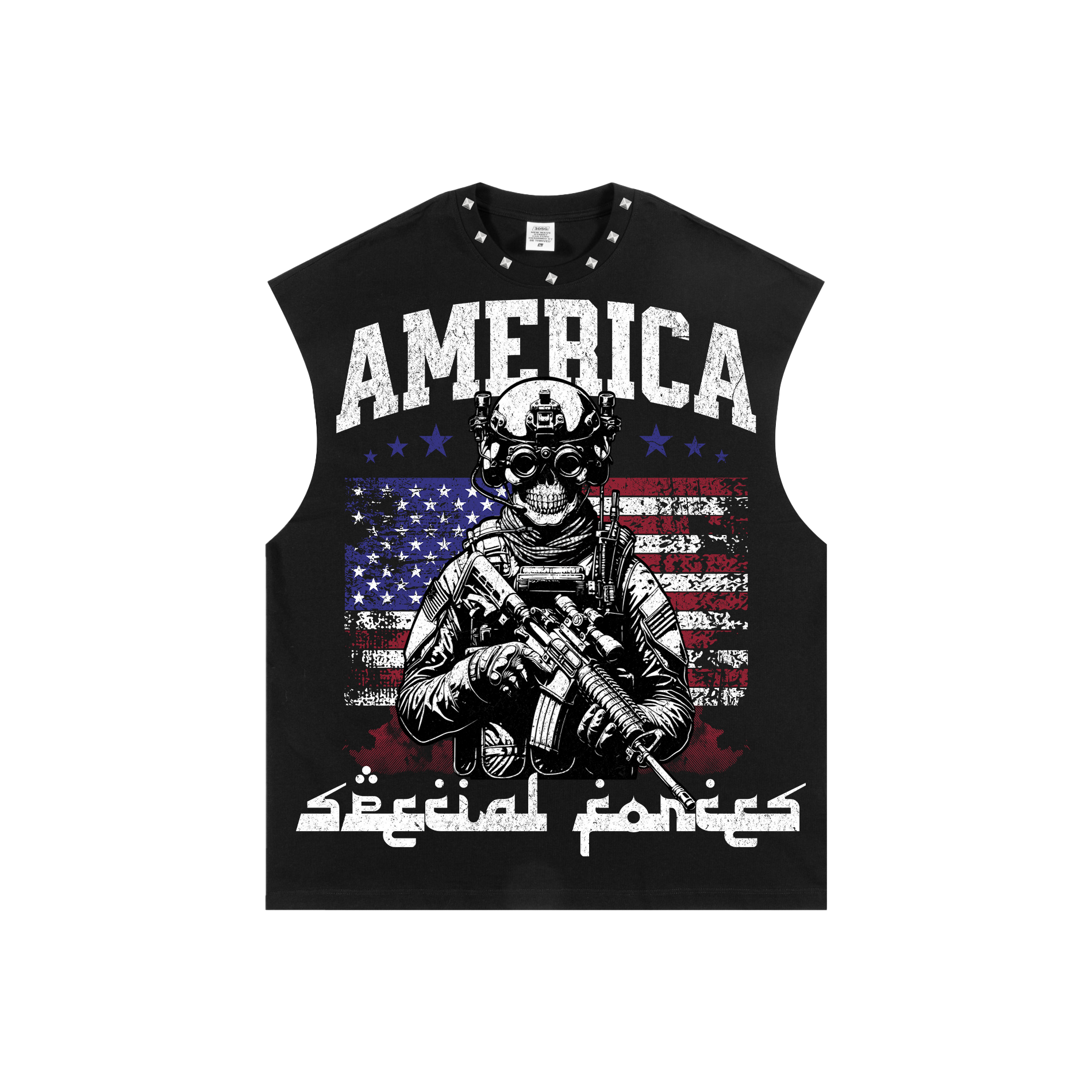 Special Forces Sleeveless Oversized Heavyweight T-Shirt