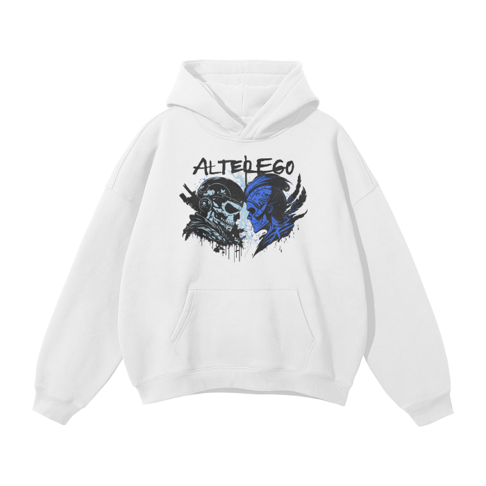 Alter Ego Blue Oversized Premium Hoodie Fleece Hoodie