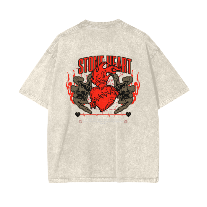 Stone Heart Vintage Oversized T-Shirt